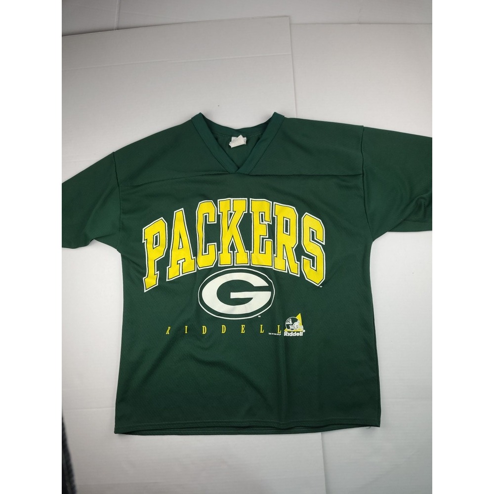 Vintage Green Bay Packers Shirt mens large Spell‎ Out Riddell 1996 NFL NFLP Rare